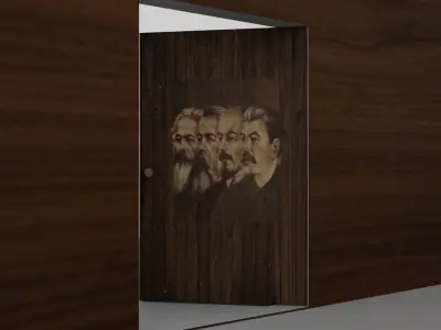 Soviet door Low-poly 3D model