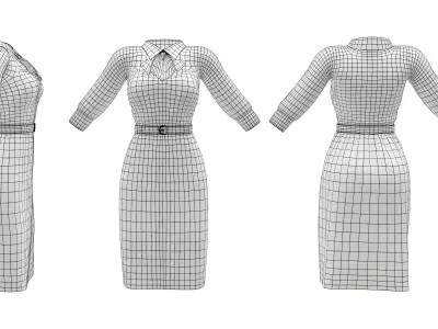 Maid Uniforms With Cravat Low-poly 3D model