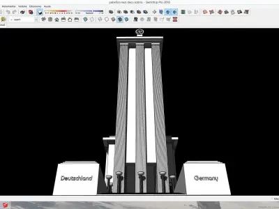 Nazi Germany Pavilion at the 1937 Paris International Exposition Low-poly 3D model