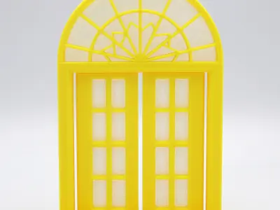 Functional Double windows style 6 multi-color 3D print model