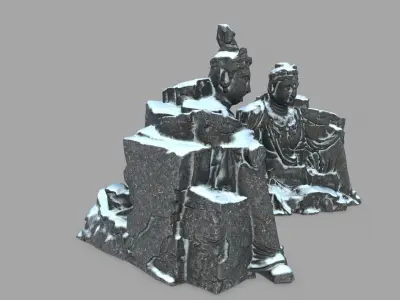 buddha rocks Low-poly 3D model