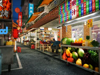 Raohe Street Night Market Night 3D model