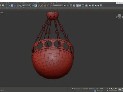 Jugendstil Ceiling Pendant Low-poly 3D model