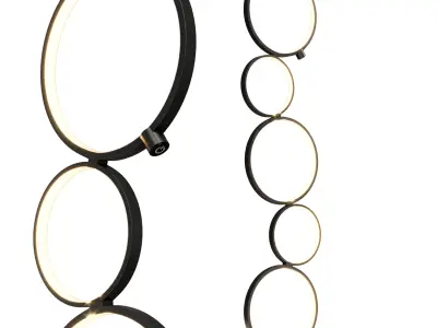 modern ring tall floor lamp Low-poly 3D model