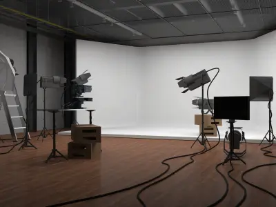 professional studio and light setup 3D model