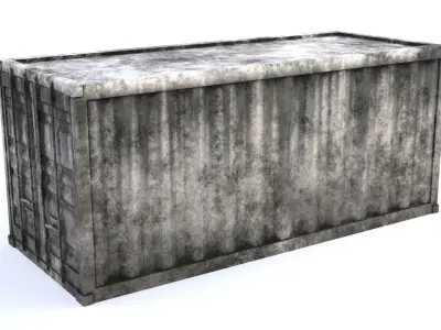 Game-Ready White Sea Container Low-poly 3D model
