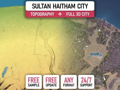 Sultan Haitham City - Topography Terrain 3D Model 3D Model Pack
