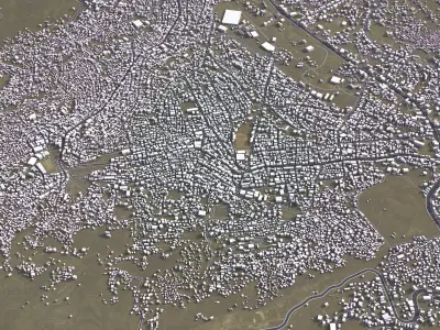 Ibb - 3D City Model Low-poly 3D model