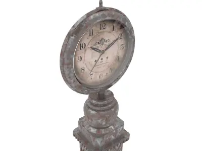 Clock Old on Column 3D model
