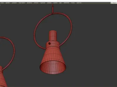 HENNAN three pendant lights with marble and gold accents Low-poly 3D model