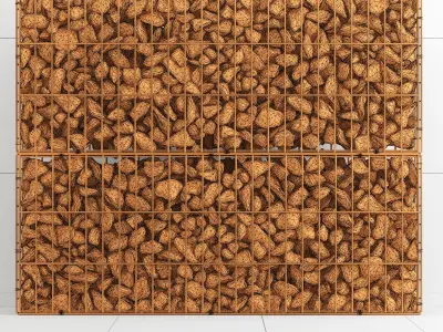 Gabion stone rock big 3D model