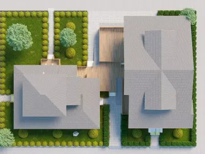 Colonial Theme Residential House Exterior 3D model