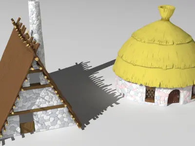 Gaul village houses vol 1 3D model