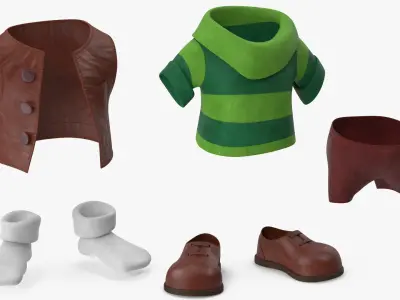  Cartoon Costume Brown with a Short Sleeve Sweater 