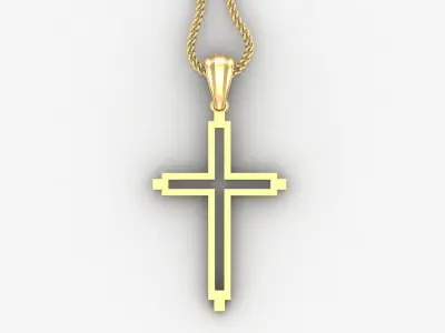 High Cross Pendant Light Gold 18K 4CP052 3D print model