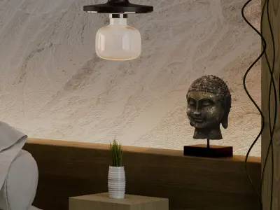 Minimalist Bedroom Scene 3D model