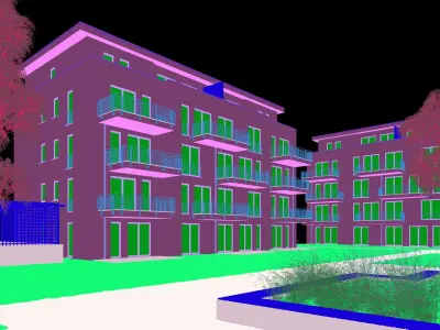 GERMAN HOUSE 1 - DAY Low-poly 3D model