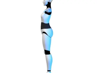 3D Cyborg Robot Girl Female Bot model Low-poly 3D model
