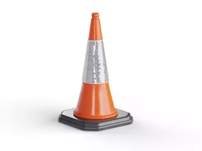 Traffic Cone 75 cm Low-poly 3D model