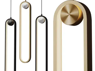 Metal Single Pendant Lamp RL004 corona Low-poly 3D model