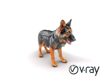 StormCloud German Shepherd Tactical model pack Low-poly 3D model