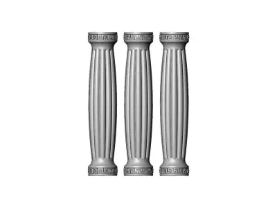 Ribbed rounded greek key model making miniature pillar columns 3D print model