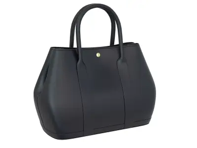 Hermes Garden Party Bag Black Leather Low-poly 3D model