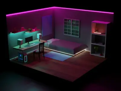 Cool Room NFT Low-poly 3D model