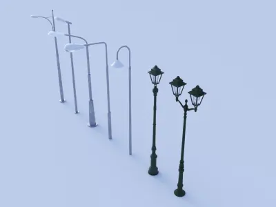 Street Light Pole Low-poly 3D model