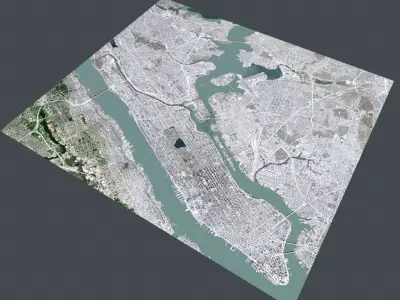 Streers and Roads City New York USA 3D model