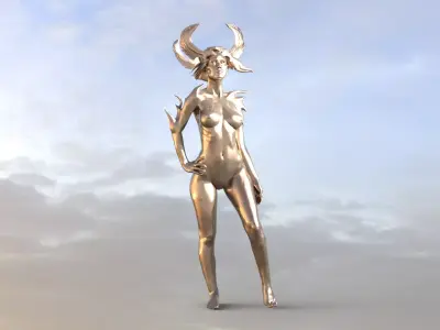 Egyptian Pharaoh female statue 3D model