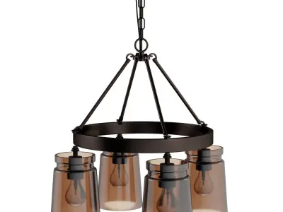 Golden Lighting Rubbed Bronze Chandelier 3D model
