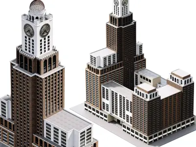 Building04 NewYork-Style Low-poly 3D model