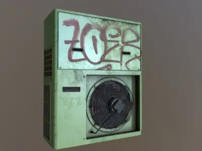 Old Dirty Air Conditioner Low-poly 3D model