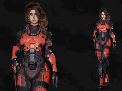 Stellar Trooper - Sci-Fi Characters - Game Ready Low-poly 3D model