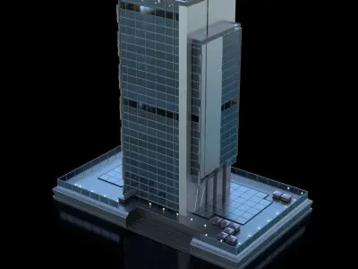 Futuristic Future Modern City Building Skyscraper 23 3D model