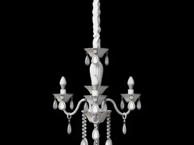Ideal Lux TIEPOLO  3-Flg Barock Kristall Transparent 034706 3D model