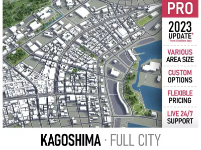 Kagoshima  Low-poly 3D model