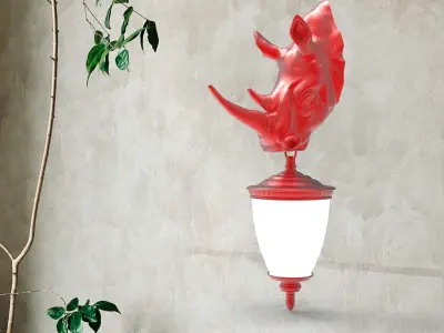 Rhino Wall Lamp 3D print model buy