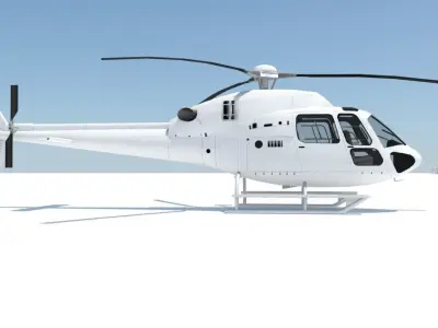 AS355 Helicopter Ecureuil 2 Static Low Poly Blank Low-poly 3D model