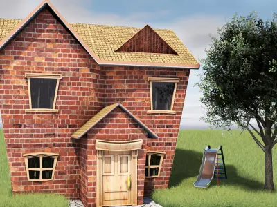 House with garden 3D model