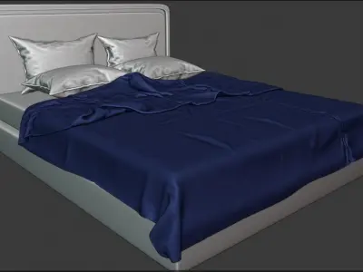 Modern Bed and Blanket Free 3D model