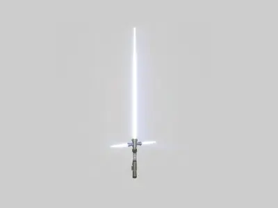 Star Wars Lightsaber Crossguard 06 White - SciFi Weapon Low-poly 3D model