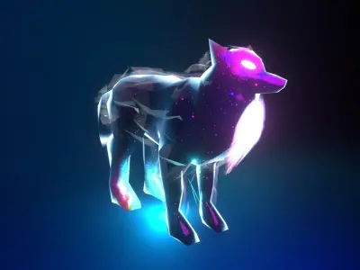 Universal Wolf - Real-time Material Reaction Low-poly 3D model purchase