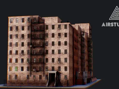 Low Poly - New York City Block Low-poly 3D model