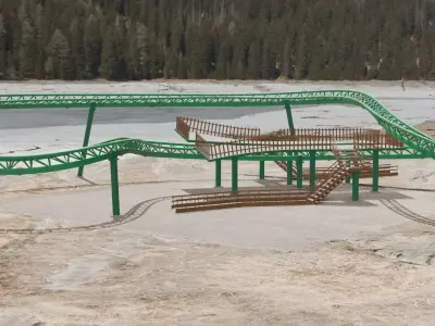 Rollercoaster roller coaster at amusement park  Low-poly 3D model