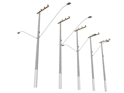 Concrete Lamp Post - Light Pole - Street Light - Group 13 3D model