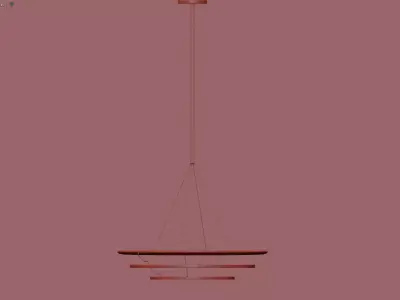 Layered Circular Pendant Light with Turquoise Accent 3D model