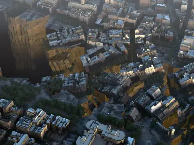 ground rupture Low-poly 3D model