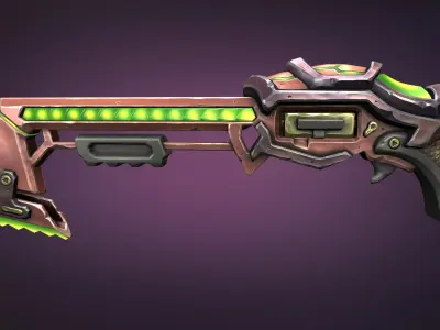 Sci-fi musket Low-poly 3D model